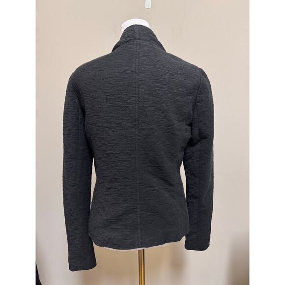 Vince Stretch Frise Asymmetrical Moto Black Knit Cotton Blend Jacket Size Small - Picture 5 of 11